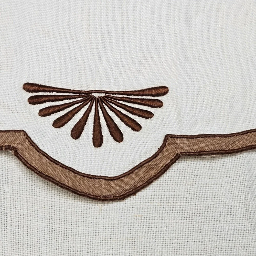 Constance Leitering MCM Linen Dish Towel Set Hand Embroidered Barcelona 70s 60s‎